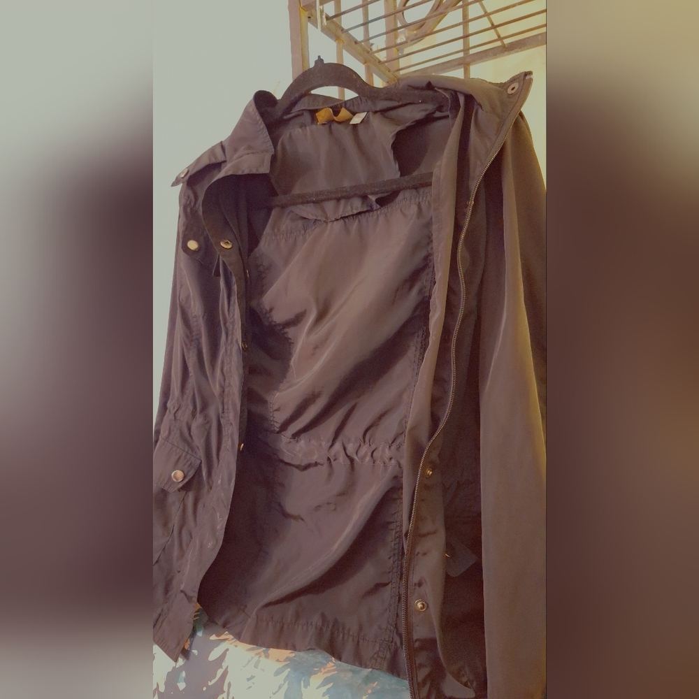 Black rain jacket